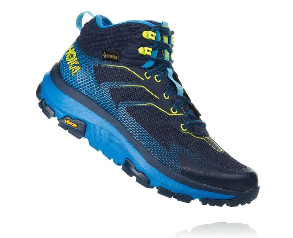 Hoka One One Toa GORE-TEX Mens UK - Black / Blue Hiking Shoes - UVPIK0924